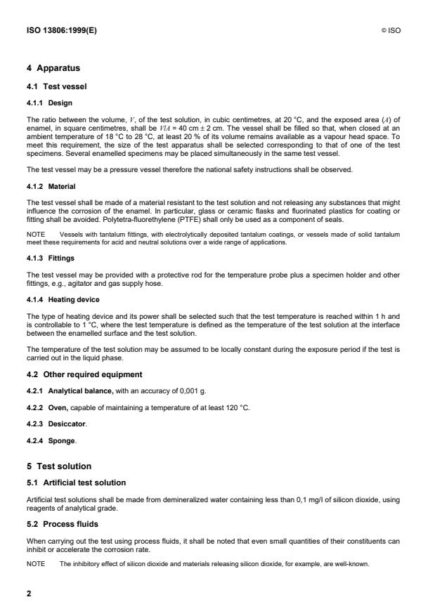 ISO 13806:1999 ISO 13806:1999 - Vitreous and porcelain enamels -- Corrosion tests in closed systems - Page 4 preview