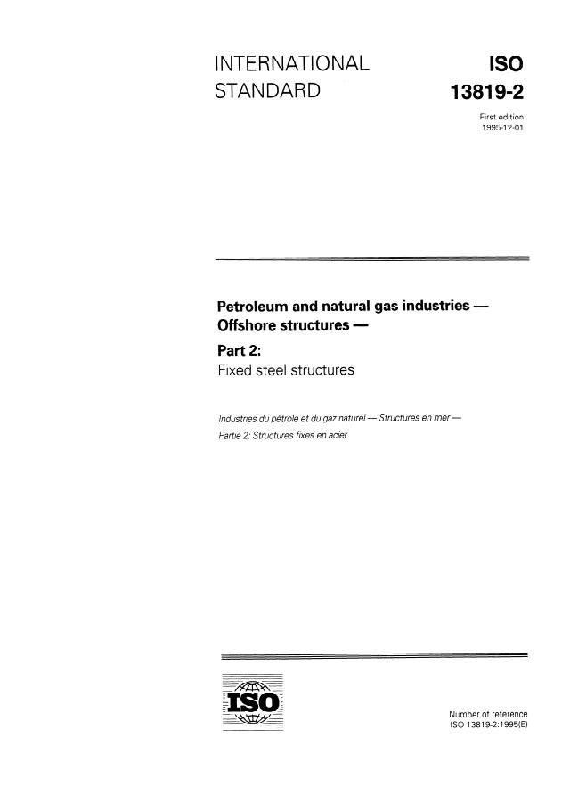 ISO 13819-2:1995 - Petroleum and natural gas industries -- Offshore structures