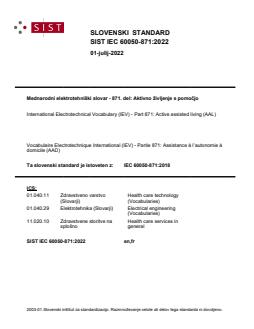 SIST IEC 60050-871:2022 - Page 1 preview