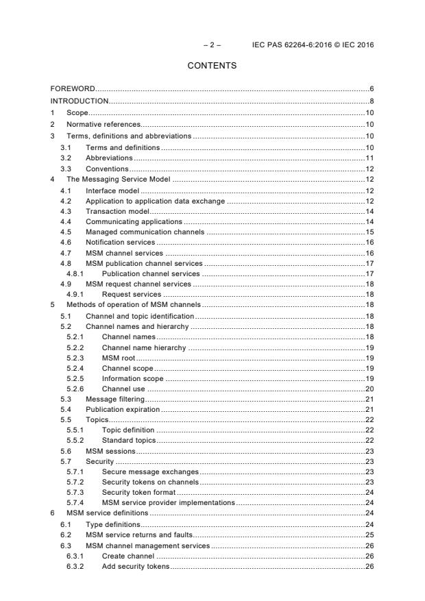 IEC PAS 62264-6:2016 IEC PAS 62264-6:2016 - Enterprise-control system integration - Part 6: Messaging Service Model - Page 4 preview