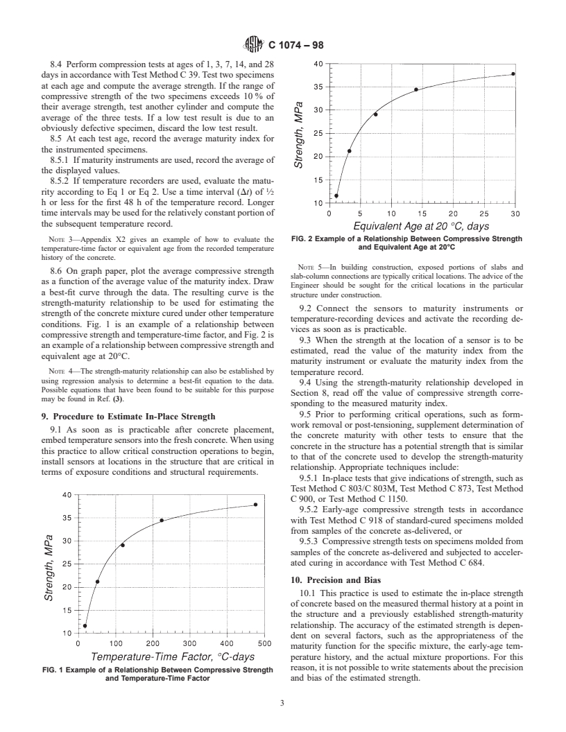 ASTM C1074-98 - Standard Practice for Estimating Concrete Strength by the Maturity Method