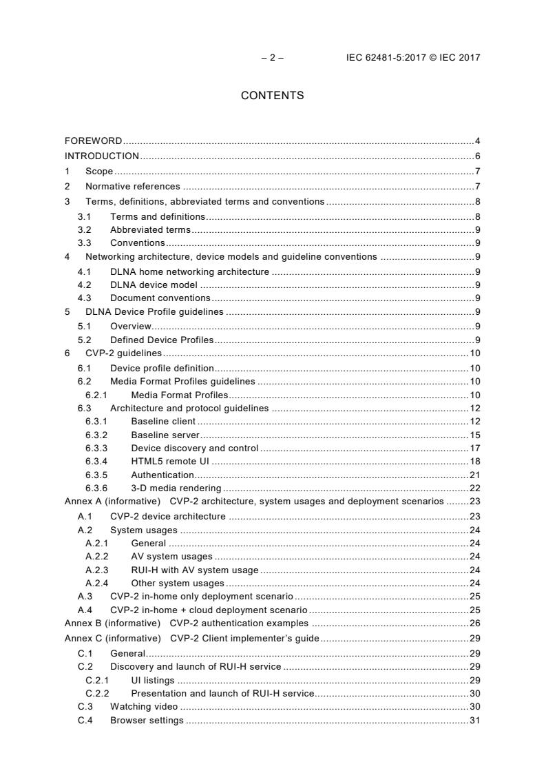 IEC 62481-5:2017 IEC 62481-5:2017 - Digital living network alliance (DLNA) home networked device interoperability guidelines - Part 5: Device Profiles - Page 4 preview