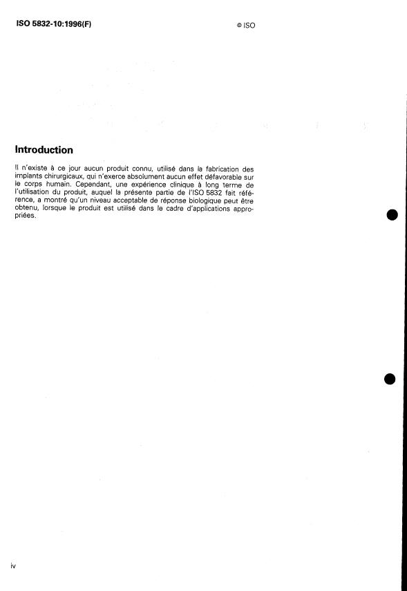 ISO 5832-10:1996 ISO 5832-10:1996 - Implants chirurgicaux -- Produits a base de métaux - Page 4 preview