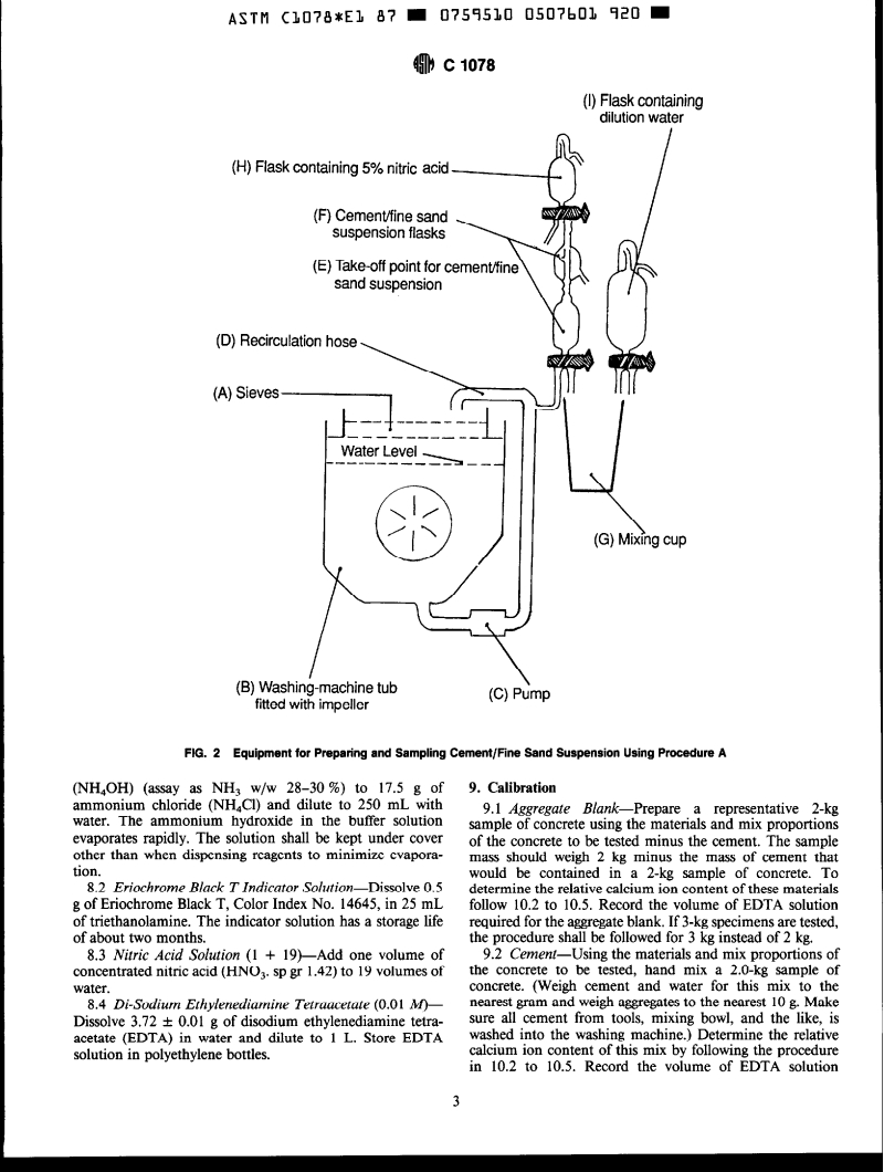 ASTM C1078-87(1992)e1 - Test Methods for Determining the Cement Content of Freshly Mixed Concrete (Withdrawn 1998)