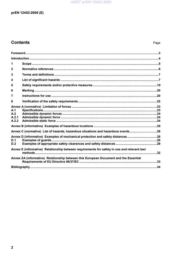 prEN 12453 prEN 12453:2005 - Page 4 preview