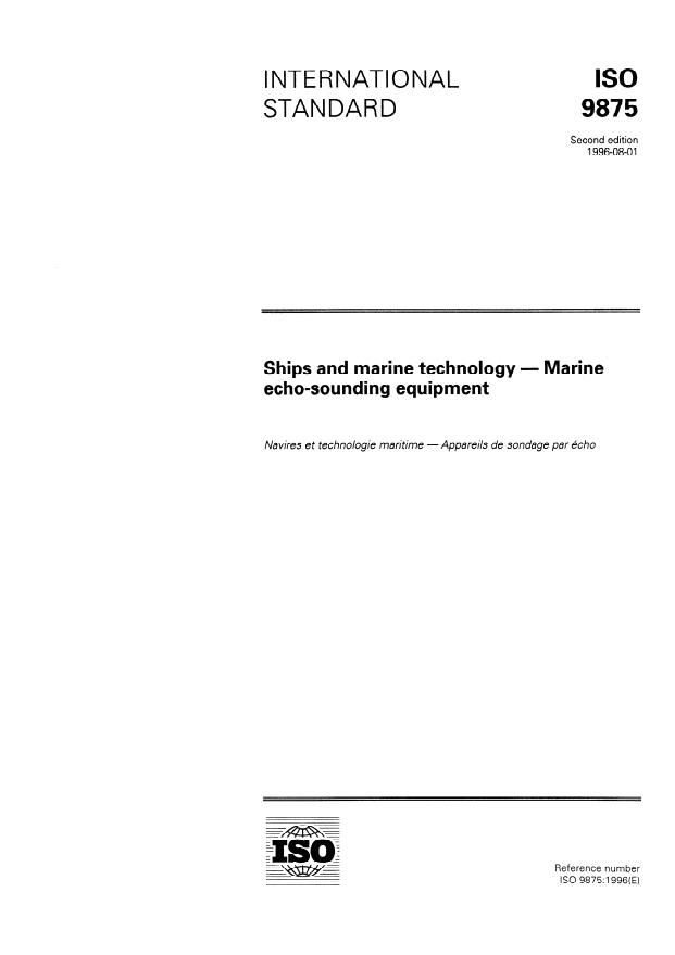 ISO 9875:1996 - Ships and marine technology -- Marine echo-sounding equipment