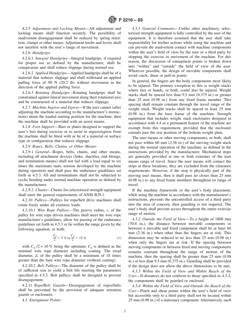 ASTM F2216-03 - Standard Specification for Selectorized Strength Equipment