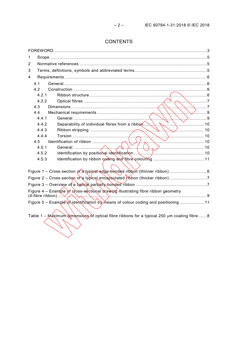 IEC 60794-1-31:2018 IEC 60794-1-31:2018 - Optical fibre cables - Part 1-31: Generic specification - Optical cable elements - Optical fibre ribbon
Released:5/15/2018
Isbn:9782832256947 - Page 4 preview