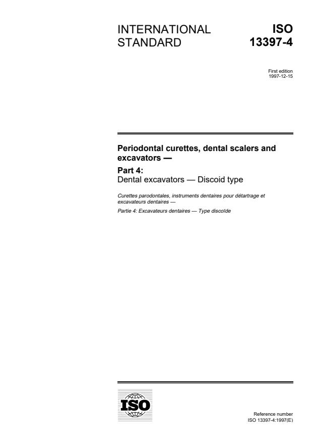 ISO 13397-4:1997 - Periodontal curettes, dental scalers and excavators