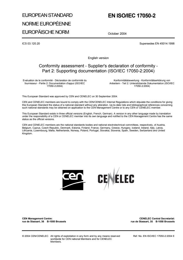 EN ISO/IEC 17050-2:2005