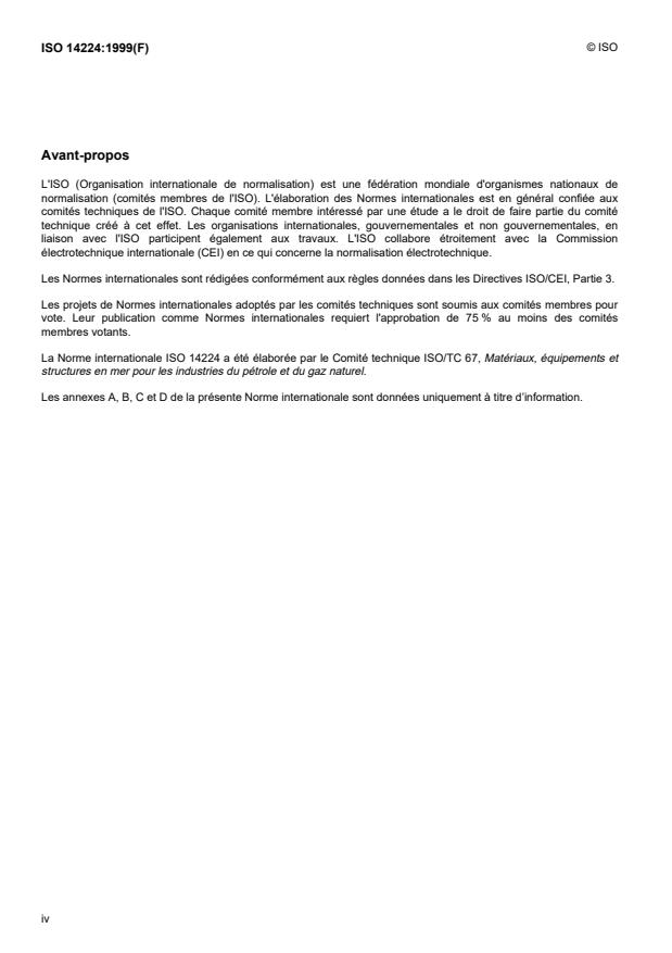 ISO 14224:1999 ISO 14224:1999 - Industries du pétrole et du gaz naturel -- Recueil et échange de données de fiabilité et de maintenance des équipements - Page 4 preview