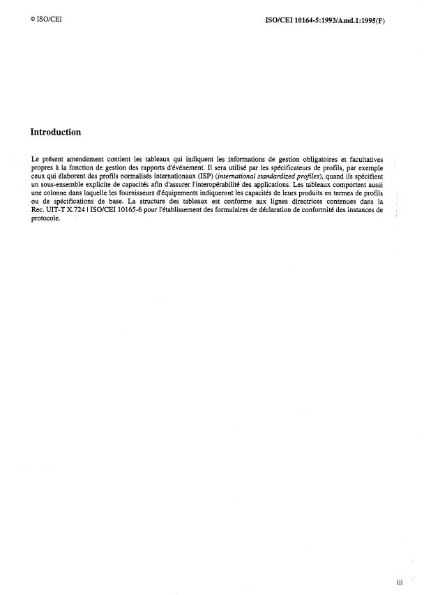 ISO/IEC 10164-5:1993/Amd 1:1995 - Formulaires de déclaration de conformité d'instance