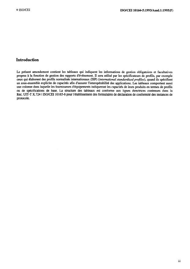 ISO/IEC 10164-5:1993/Amd 1:1995 - Formulaires de déclaration de conformité d'instance