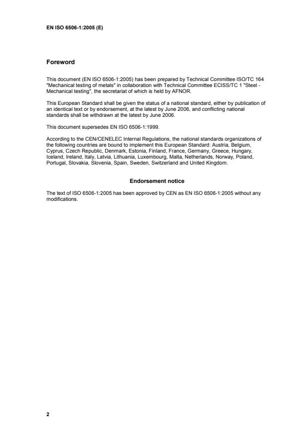 EN ISO 6506-1:2005 EN ISO 6506-1:2006 - Page 4 preview