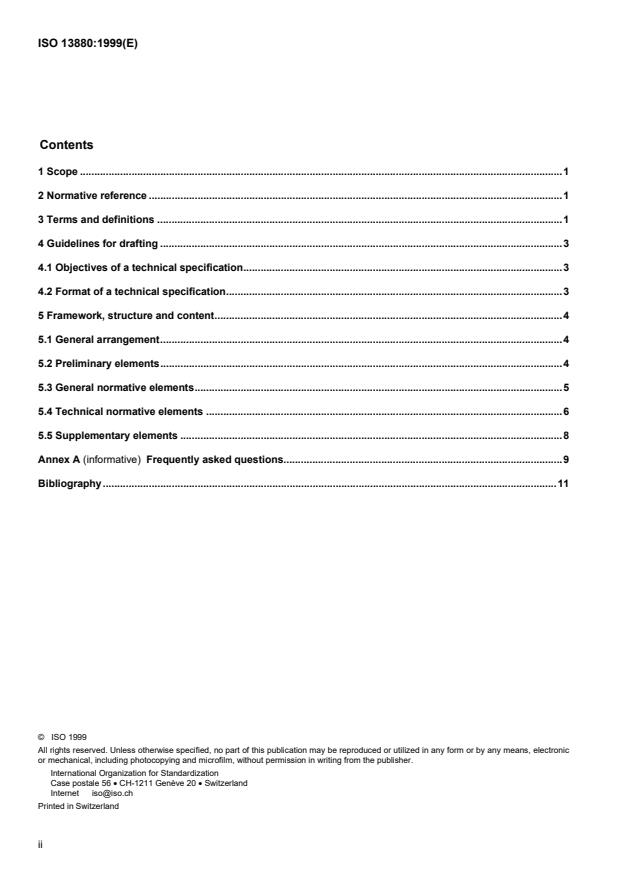 ISO 13880:1999 ISO 13880:1999 - Petroleum and natural gas industries -- Content and drafting of a technical specification - Page 2 preview