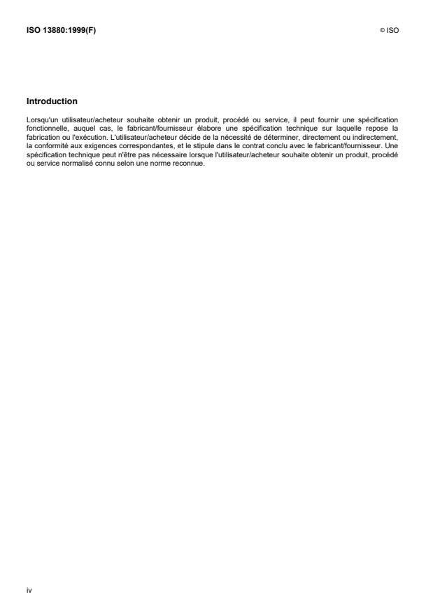 ISO 13880:1999 ISO 13880:1999 - Industries du pétrole et du gaz naturel -- Rédaction et contenu d'une spécification technique - Page 4 preview