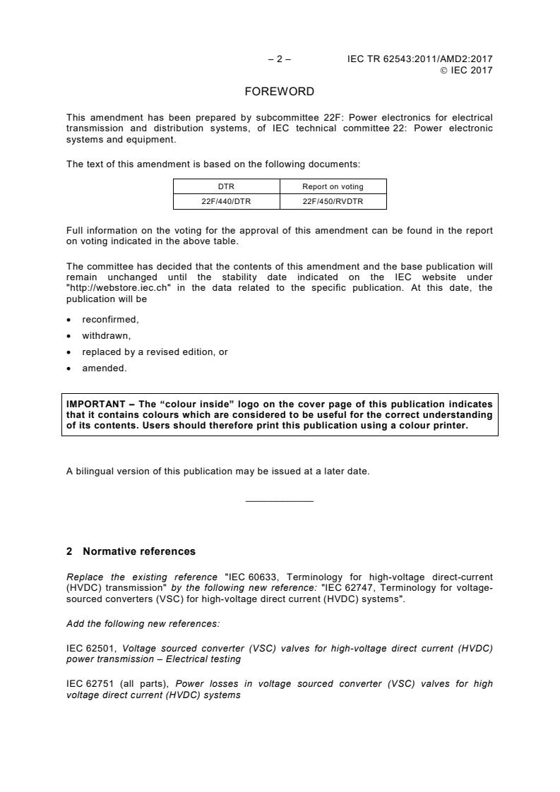 IEC TR 62543:2011/AMD2:2017 IEC TR 62543:2011/AMD2:2017 - Amendment 2 - High-voltage direct current (HVDC) power transmission using voltage sourced converters (VSC) - Page 4 preview