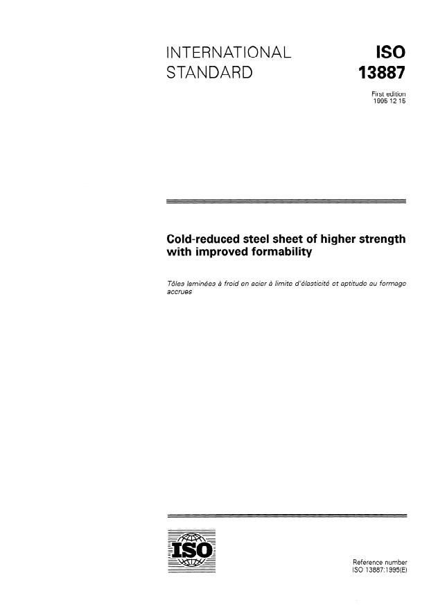 ISO 13887:1995 - Cold-reduced steel sheet of higher yield strength with improved formability