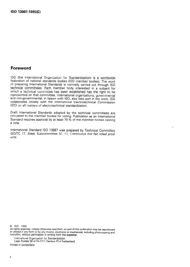 ISO 13887:1995 ISO 13887:1995 - Cold-reduced steel sheet of higher yield strength with improved formability - Page 2 preview
