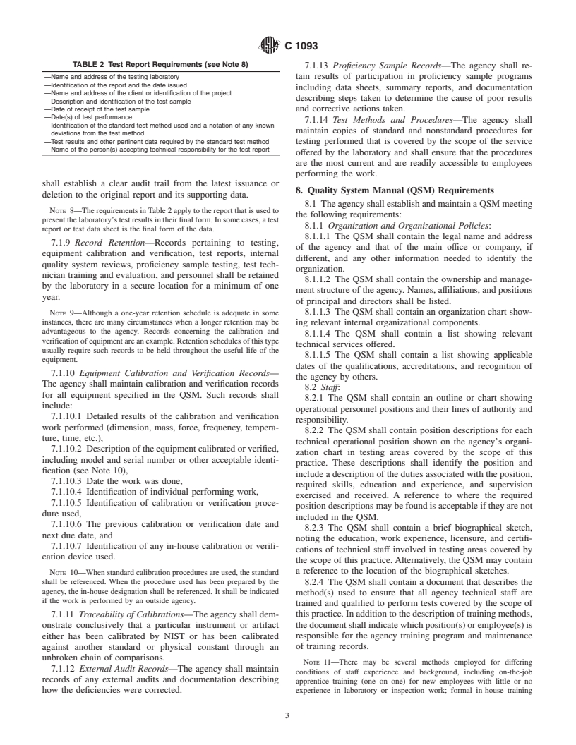 ASTM C1093-95(2001) - Standard Practice for Accreditation of Testing Agencies for Unit Masonry