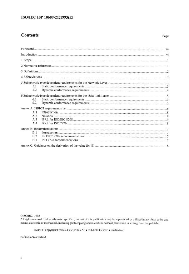 ISO/IEC ISP 10609-21:1995 ISO/IEC ISP 10609-21:1995 - Information technology -- International Standardized Profiles TB, TC, TD and TE -- Connection-mode Transport Service over connection-mode Network Service - Page 2 preview