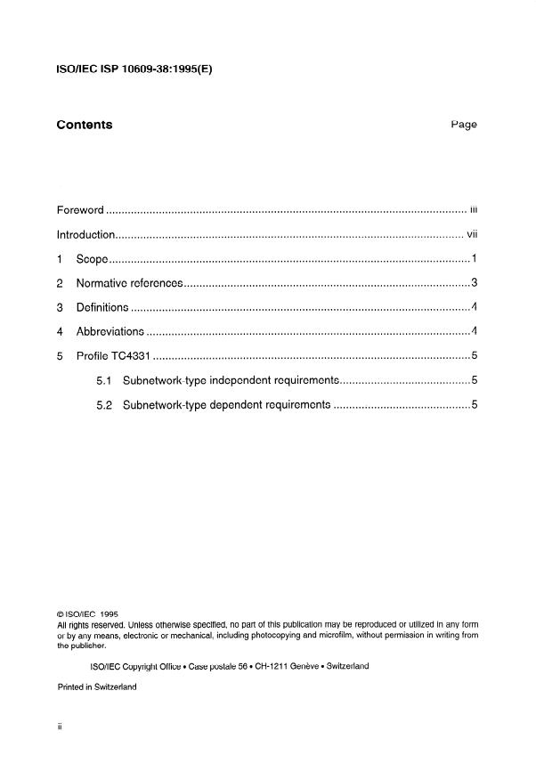ISO/IEC ISP 10609-38:1995 ISO/IEC ISP 10609-38:1995 - Information technology -- International Standardized Profiles TB, TC, TD and TE -- Connection-mode Transport Service over connection-mode Network Service - Page 2 preview