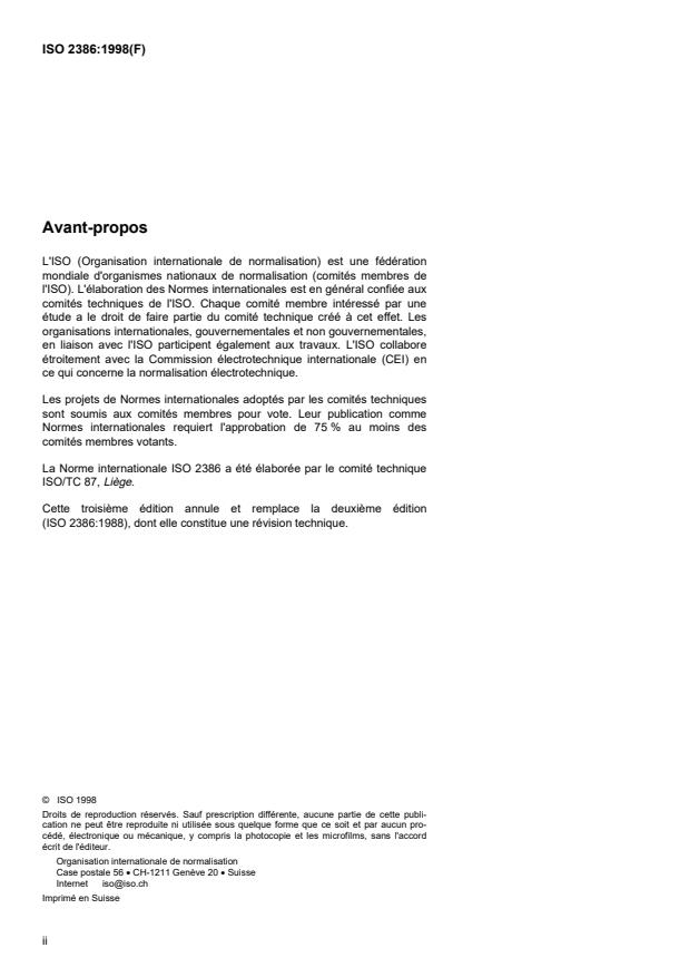 ISO 2386:1998 ISO 2386:1998 - Liege en planches, liege mâle, liege de ramassage, liege gisant, rebuts et déchets -- Détermination de l'humidité - Page 2 preview