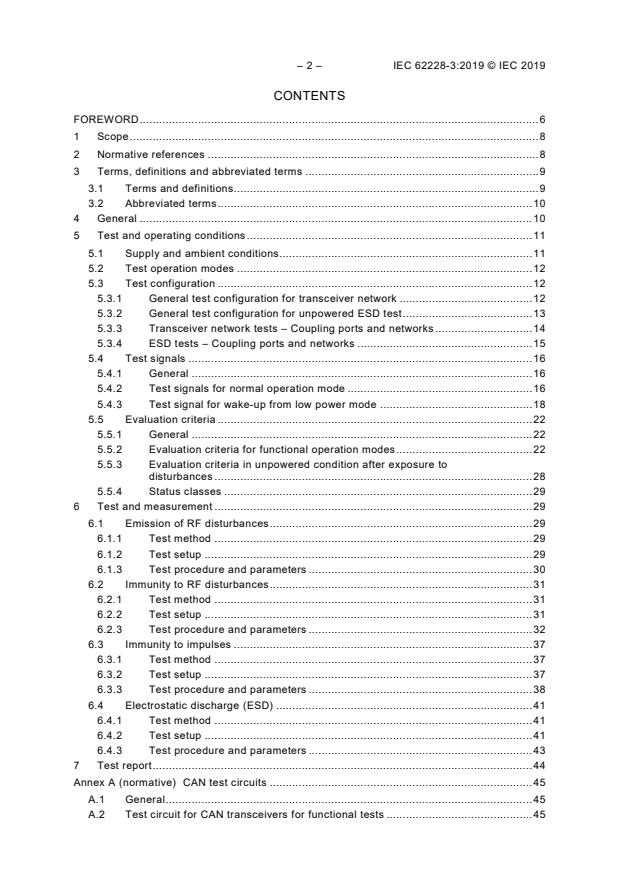IEC 62228-3:2019 IEC 62228-3:2019 - Integrated circuits - EMC evaluation of transceivers - Part 3: CAN transceivers - Page 4 preview