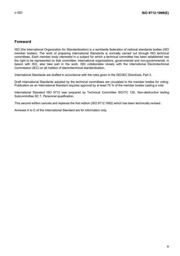 ISO 9712:1999 - Non-destructive testing -- Qualification and certification of personnel