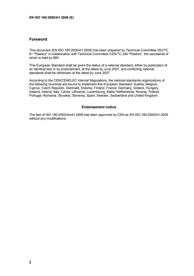 EN ISO 180:2000/A1:2006 EN ISO 180:2001/A1:2007 - Page 4 preview