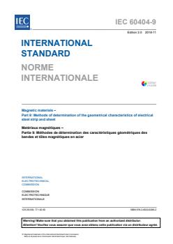 IEC 60404-9:2018 - Magnetic materials - Part 9: Methods of determination of the geometrical characteristics of electrical steel strip and sheet - Page 3 preview