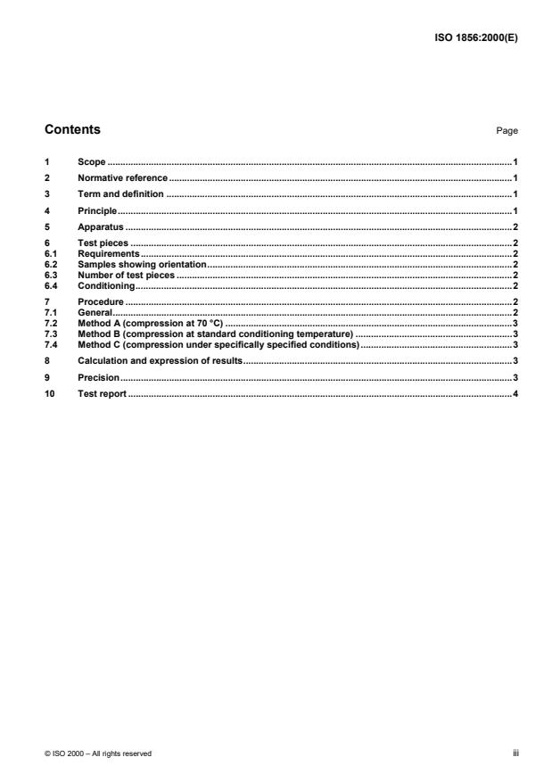 ISO 1856:2000 - Flexible cellular polymeric materials -- Determination of compression set