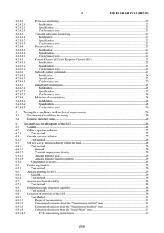 SIST EN 302 448 V1.1.1:2008 ETSI EN 302 448 V1.1.1 (2007-12) - Satellite Earth Stations and Systems (SES); Harmonized EN for tracking Earth Stations on Trains (ESTs) operating in the 14/12 GHz frequency bands covering essential requirements under article 3.2 of the R&TTE directive - Page 4 preview