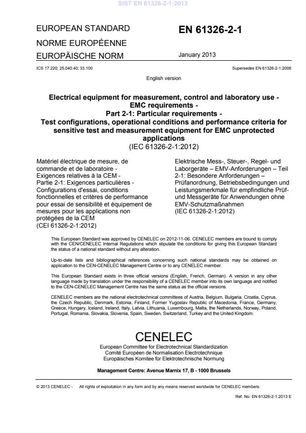 EN 61326-2-1:2013 EN 61326-2-1:2013 - Page 4 preview