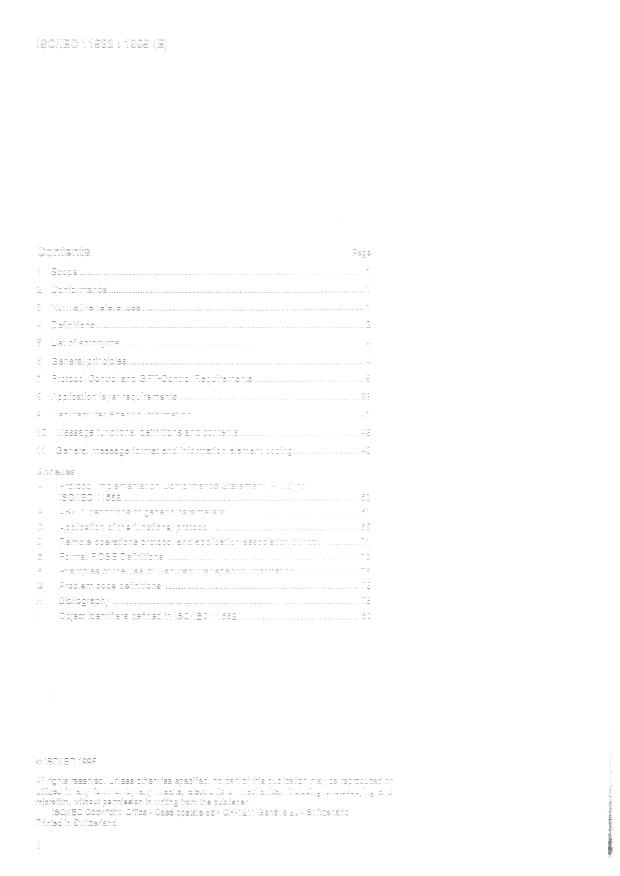 ISO/IEC 11582:1995 ISO/IEC 11582:1995 - Information technology -- Telecommunications and information exchange between systems -- Private Integrated Services Network -- Generic functional protocol for the support of supplementary services -- Inter-exchange signalling procedures and protocol - Page 2 preview
