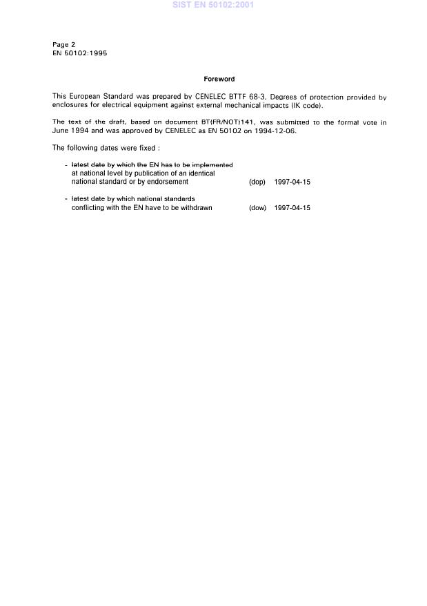 EN 50102:1995 EN 50102:2001 - Page 4 preview