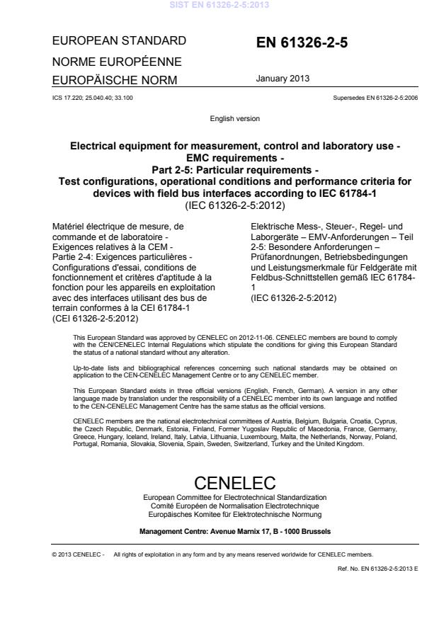 EN 61326-2-5:2013 EN 61326-2-5:2013 - Page 4 preview