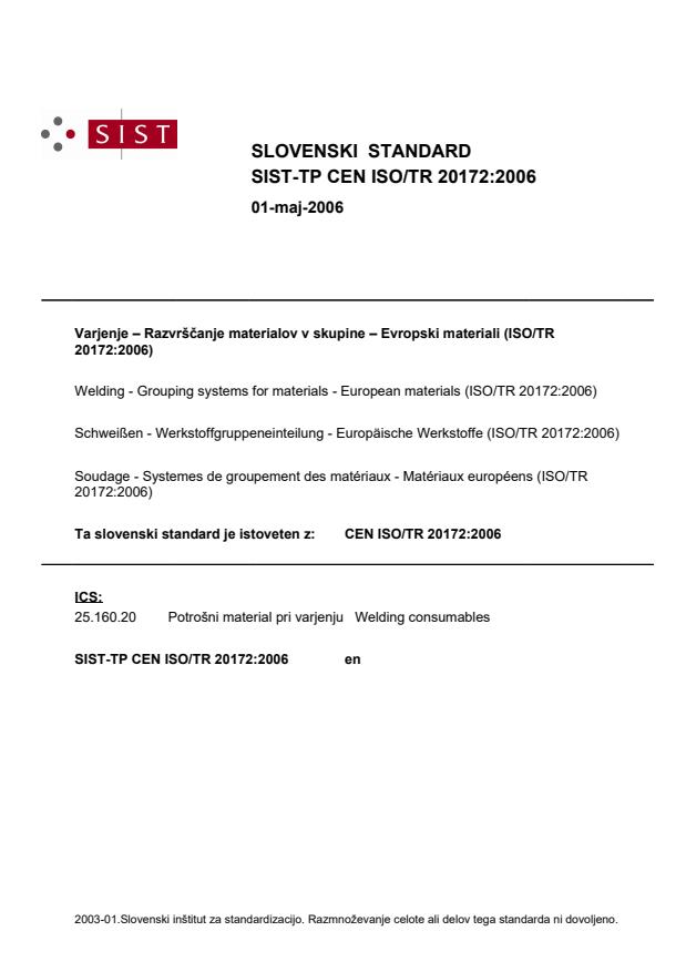 TP CEN ISO/TR 20172:2006