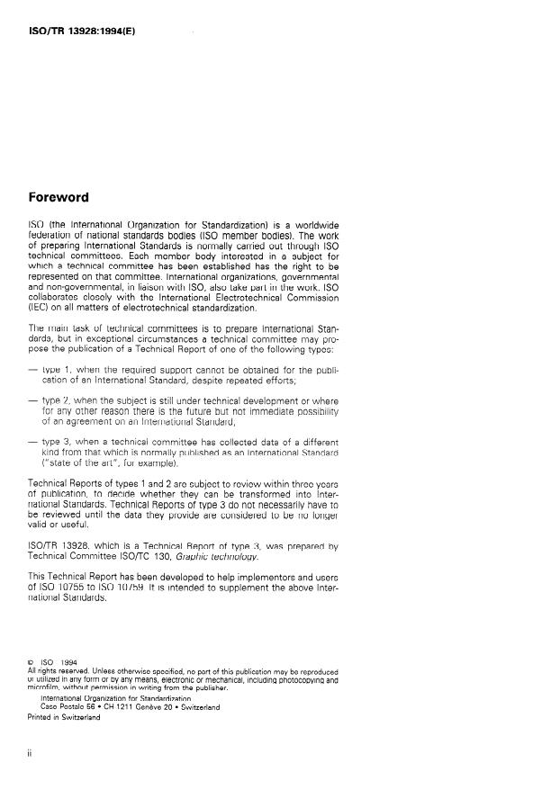 ISO/TR 13928:1994 ISO/TR 13928:1994 - Application guide for ISO 10755, ISO 10756, ISO 10757, ISO 10758 and ISO 10759 - Page 2 preview