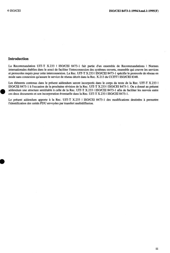 ISO/IEC 8473-1:1994/Amd 1:1995 - Extension a la multidiffusion