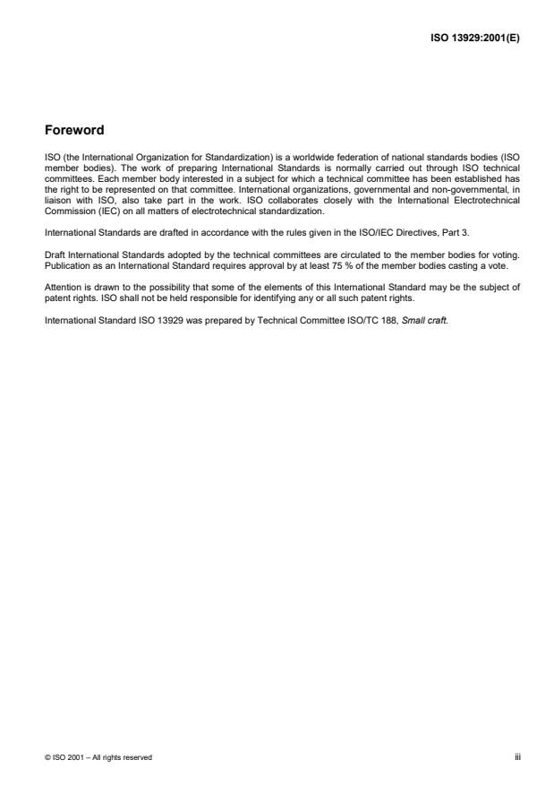 ISO 13929:2001 ISO 13929:2001 - Small craft -- Steering gear -- Geared link systems - Page 3 preview