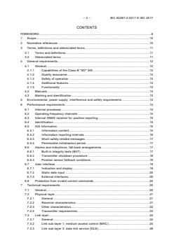 IEC 62287-2:2017 - Maritime navigation and radiocommunication equipment and systems - Class B shipborne equiment of the automatic identification system (AIS) - Part 2: Self-organising time division multiple access (SOTDMA) techniques - Page 4 preview