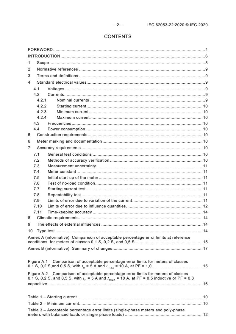 IEC 62053-22:2020 IEC 62053-22:2020 - Electricity metering equipment - Particular requirements - Part 22: Static meters for AC active energy (classes 0,1S, 0,2S and 0,5S) - Page 4 preview