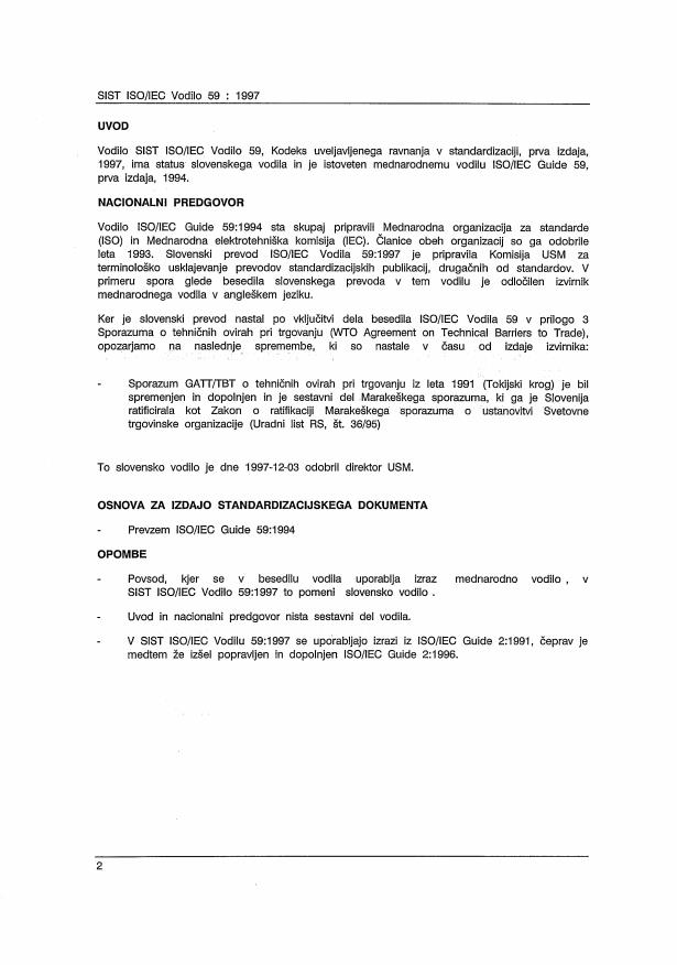 ISO/IEC Guide 59:1994 ISO/IEC vodilo 59:1997 - Page 2 preview