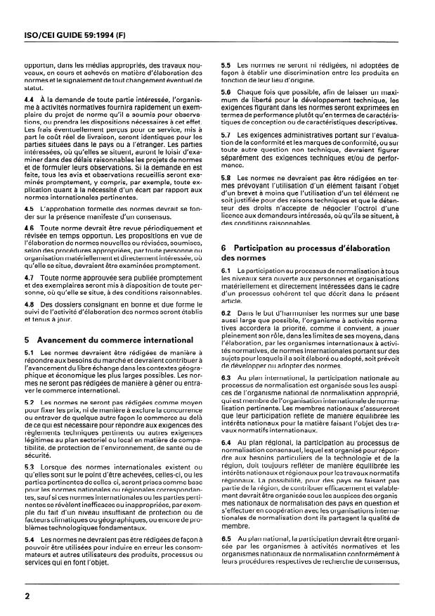 ISO/IEC Guide 59:1994 ISO/IEC Guide 59:1994 - Code de bonne pratique pour la normalisation - Page 4 preview