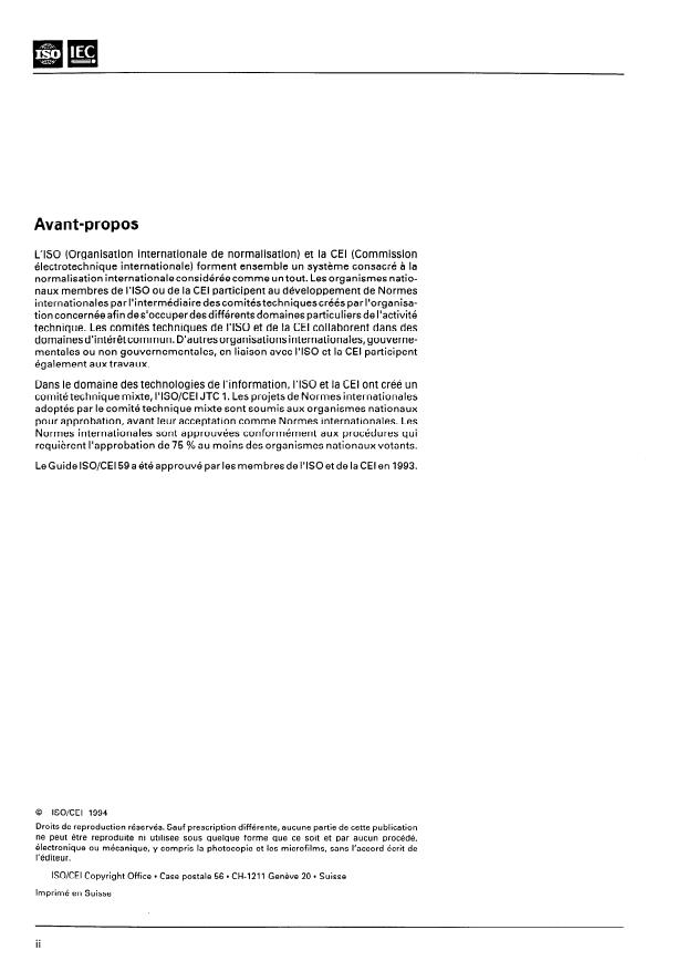 ISO/IEC Guide 59:1994 ISO/IEC Guide 59:1994 - Code de bonne pratique pour la normalisation - Page 2 preview