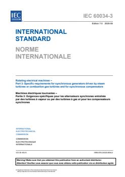 IEC 60034-3:2020 - Rotating electrical machines - Part 3: Specific requirements for synchronous generators driven by steam turbines or combustion gas turbines and for synchronous compensators - Page 3 preview