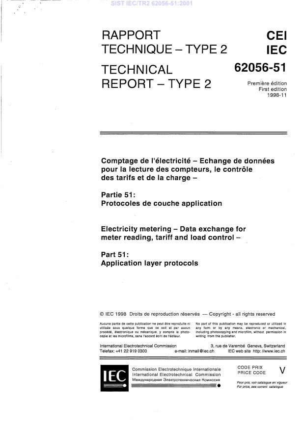 IEC/TR2 62056-51:2001