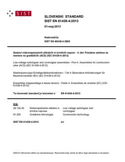 SIST EN 61439-4:2013 - Page 1 preview