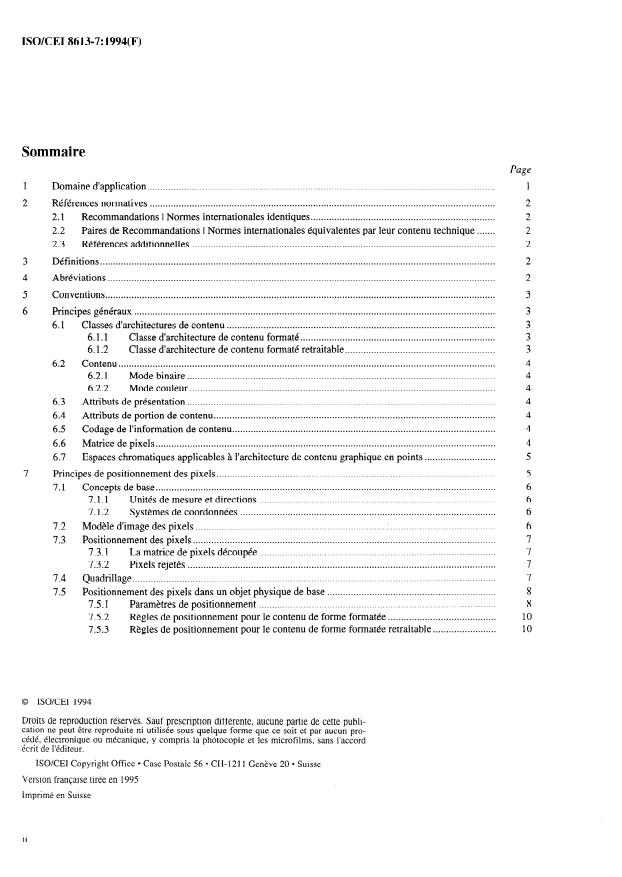 ISO/IEC 8613-7:1994 ISO/IEC 8613-7:1994 - Technologies de l'information -- Architecture de document ouverte (ODA) et format de transfert: Architecture de contenu graphiques en points - Page 2 preview
